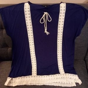 Purple lace embellished tee shirt